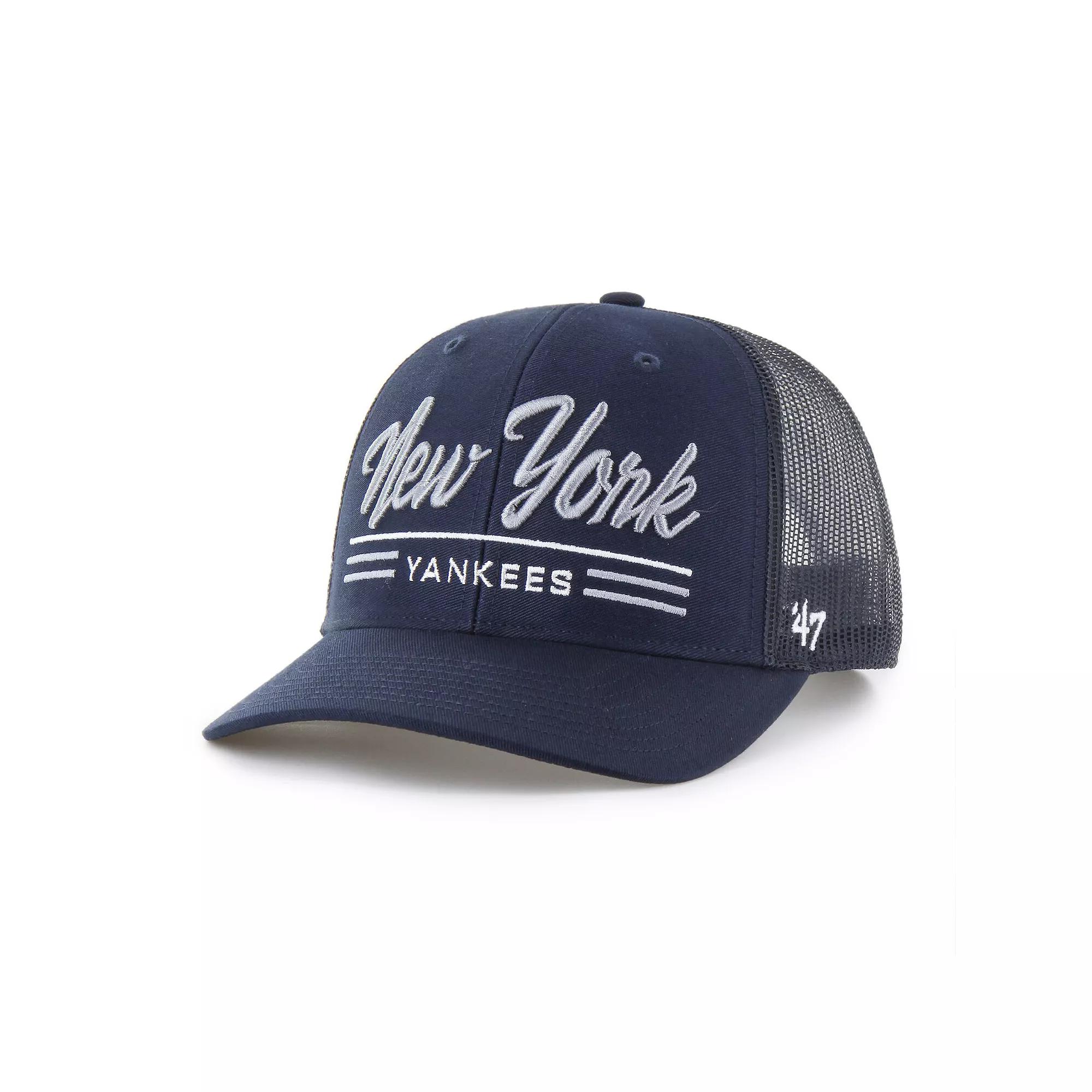 Men's '47 Navy New York Yankees Garner Trucker Adjustable Hat, Blue Product Image