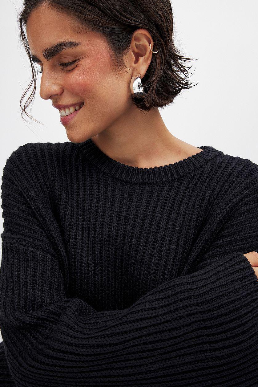 Round Neck Knitted Sweater Product Image