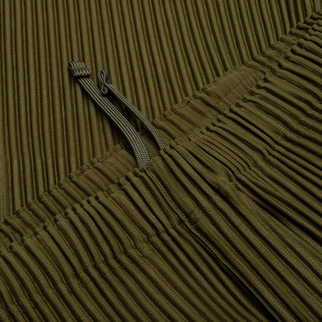 Color Pleats Shorts - Olive Khaki Male Product Image