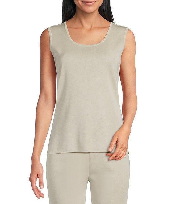 Ming Wang Knit Scoop Neck Sleeveless Tank Product Image