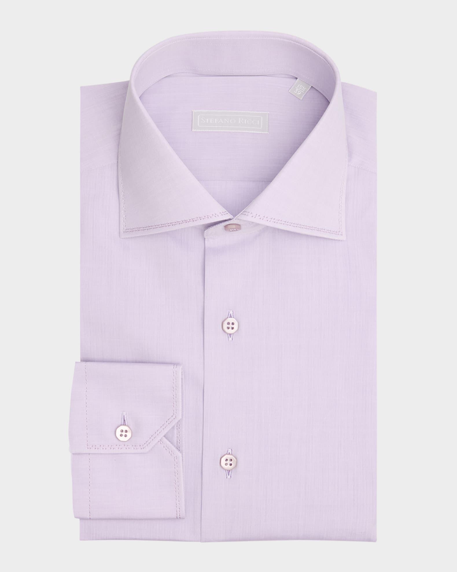 Men's Solid Cotton Dress Shirt  Product Image