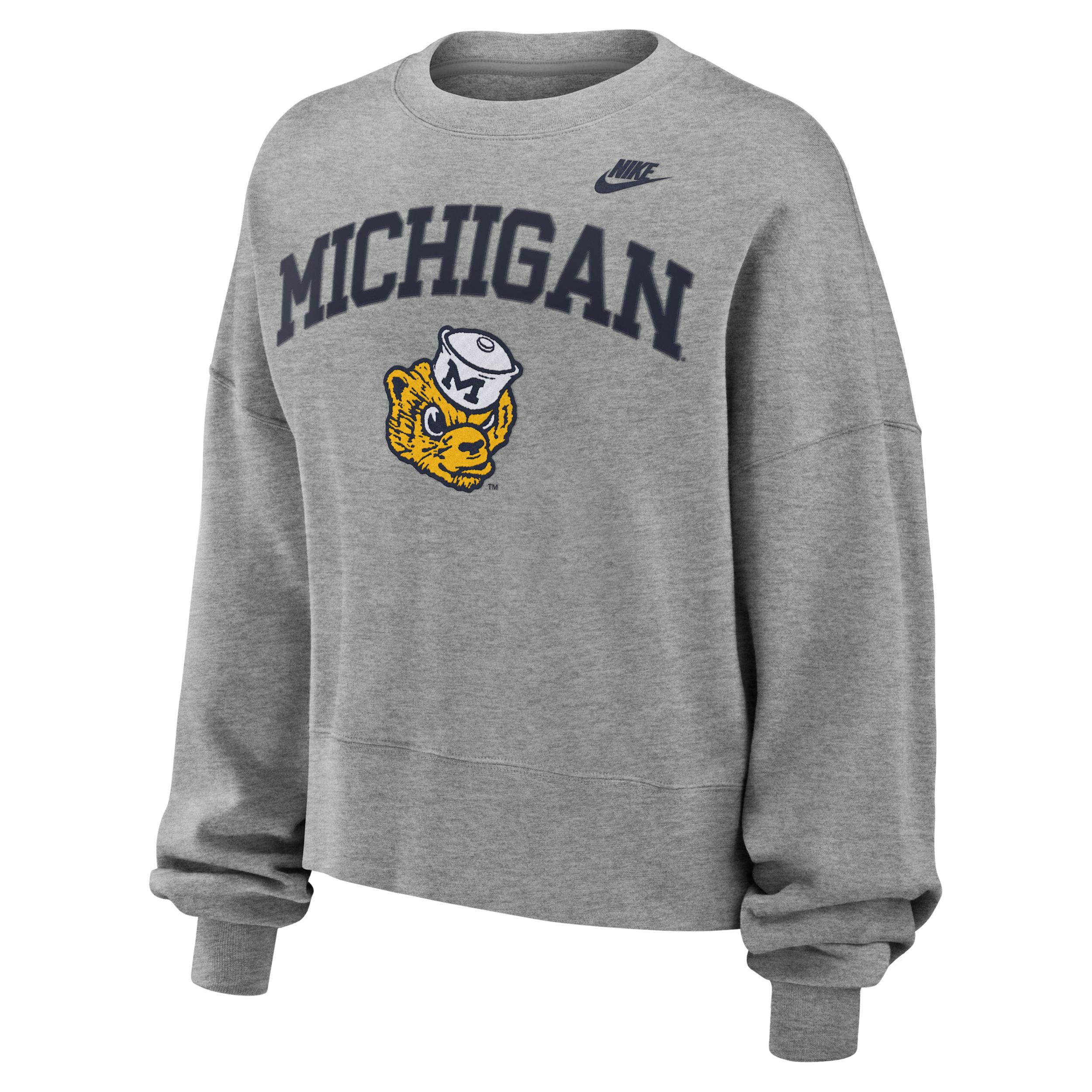Michigan Wolverines Legacy Classic Arch Nike Womens College Pullover Crew | 01D7CY51MWV-SPN Product Image