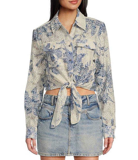 Guess Long Sleeve Adelaide Bow Shirt Product Image