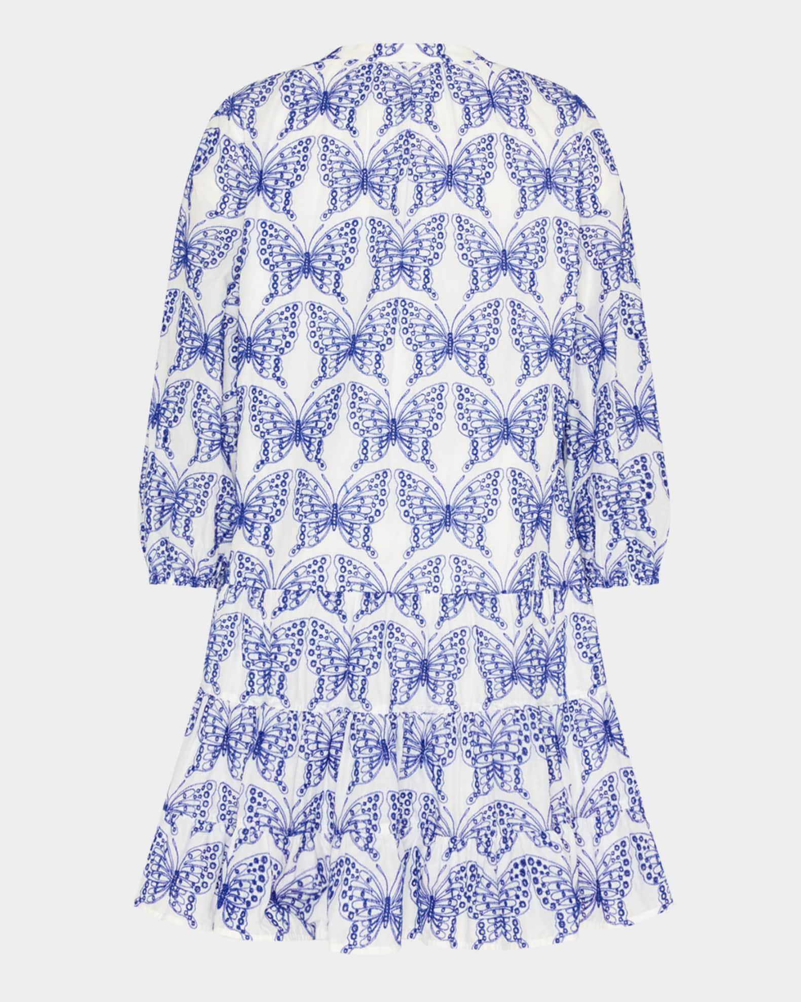 Tiered Eyelet Butterfly-Embroidered Mini Dress Product Image