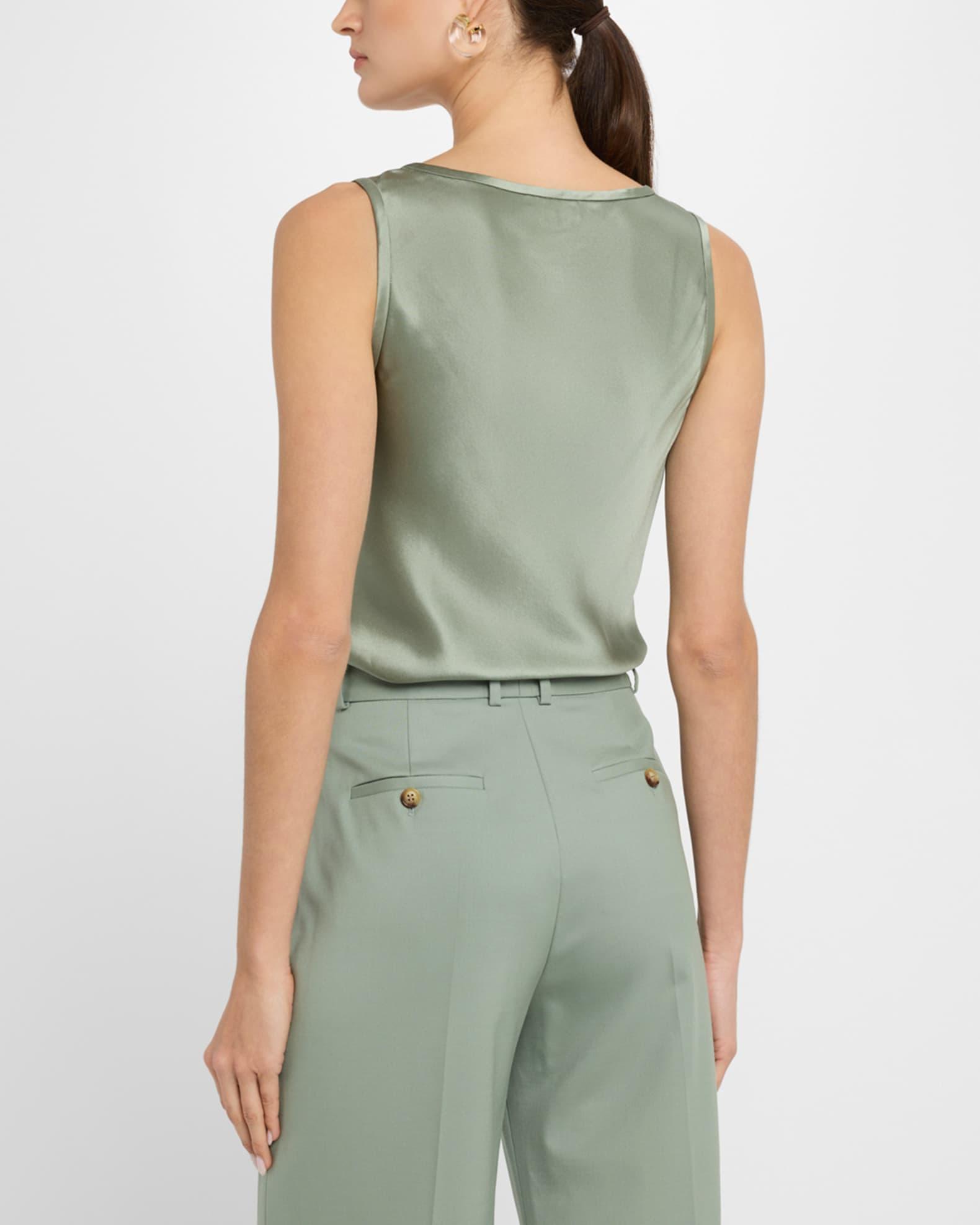 Scoop-Neck Shiny Silk Charmeuse Tank Product Image