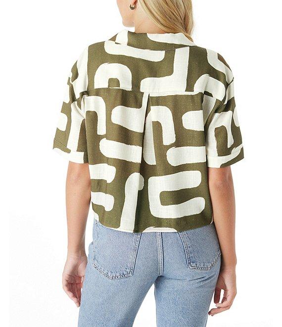 CROSBY by Mollie Burch Ziggy Abstract Print High Rise Linen Blend Coordinating Pants Product Image