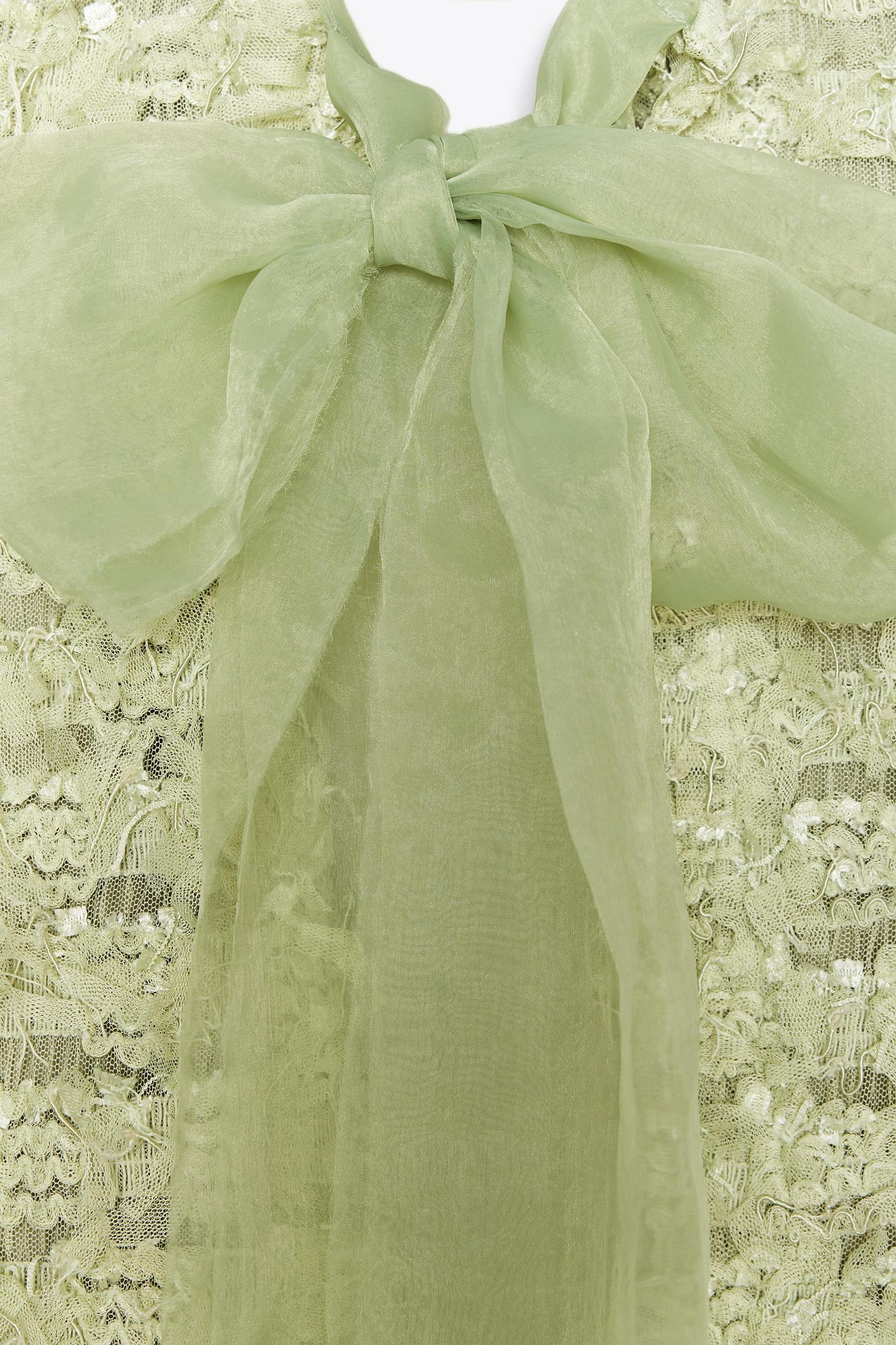 FRINGED ORGANZA TIE CARDIGAN Product Image