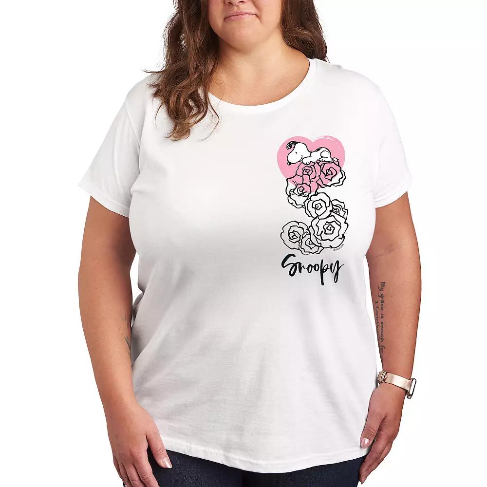 Plus Peanuts Snoopy Roses Graphic Tee, Women's,  Product Image