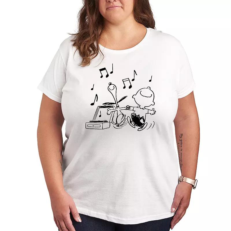 Plus Peanuts Snoopy & Charlie Brown Dancing Graphic Tee, Women's,  Product Image