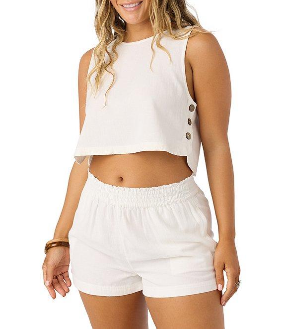 O'Neill Sanders Sleeveless Cropped Linen-Blend Tank Top Product Image