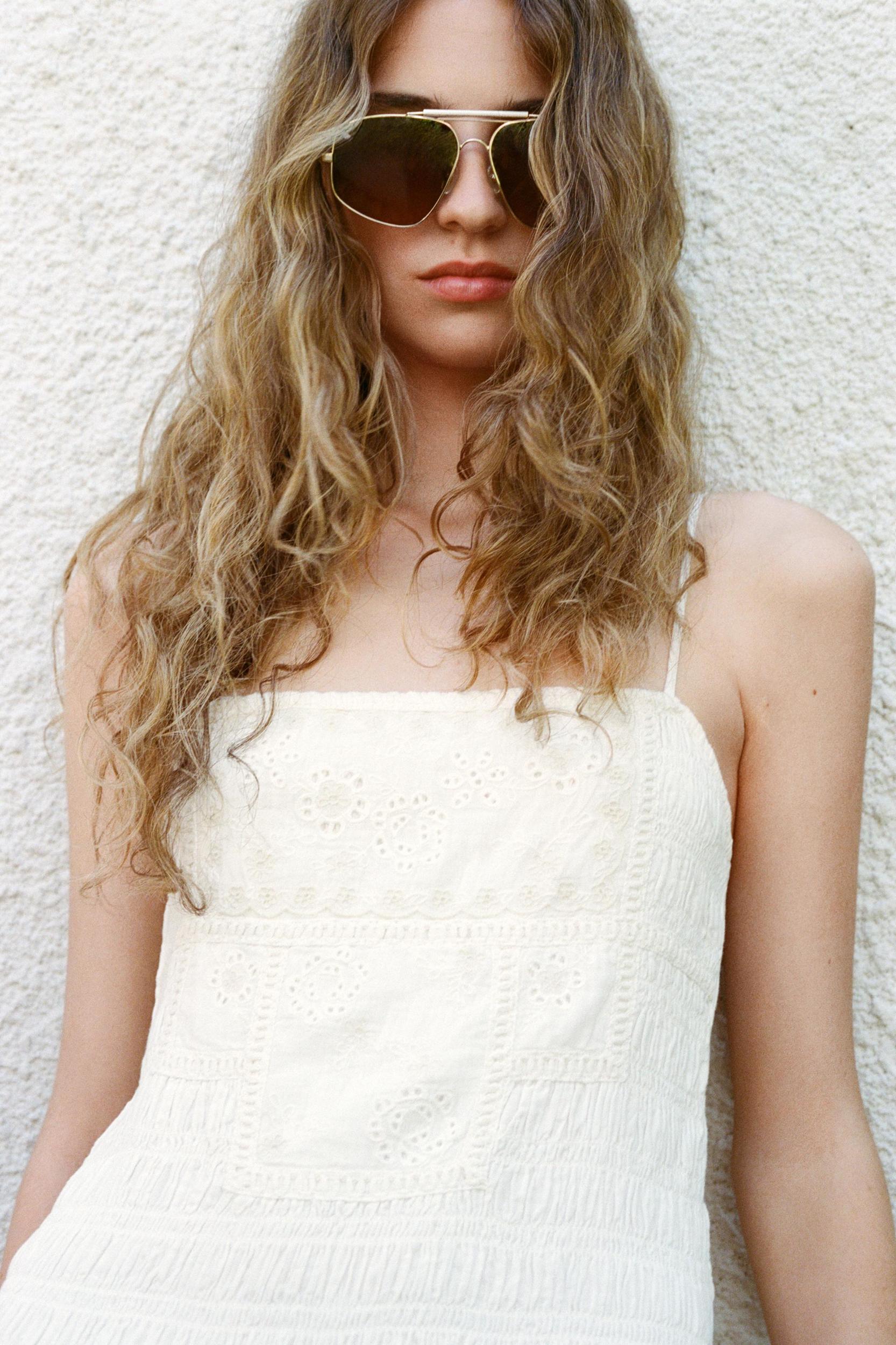 EMBROIDERED FLORAL MIDI DRESS Product Image