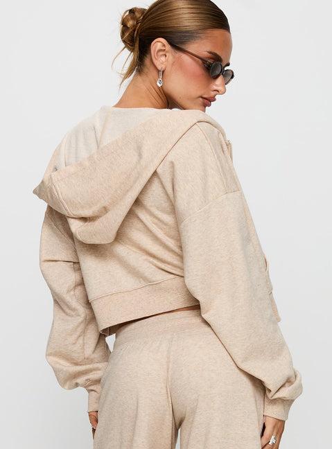 Revive Zip Through Hoodie Oat Marle Product Image