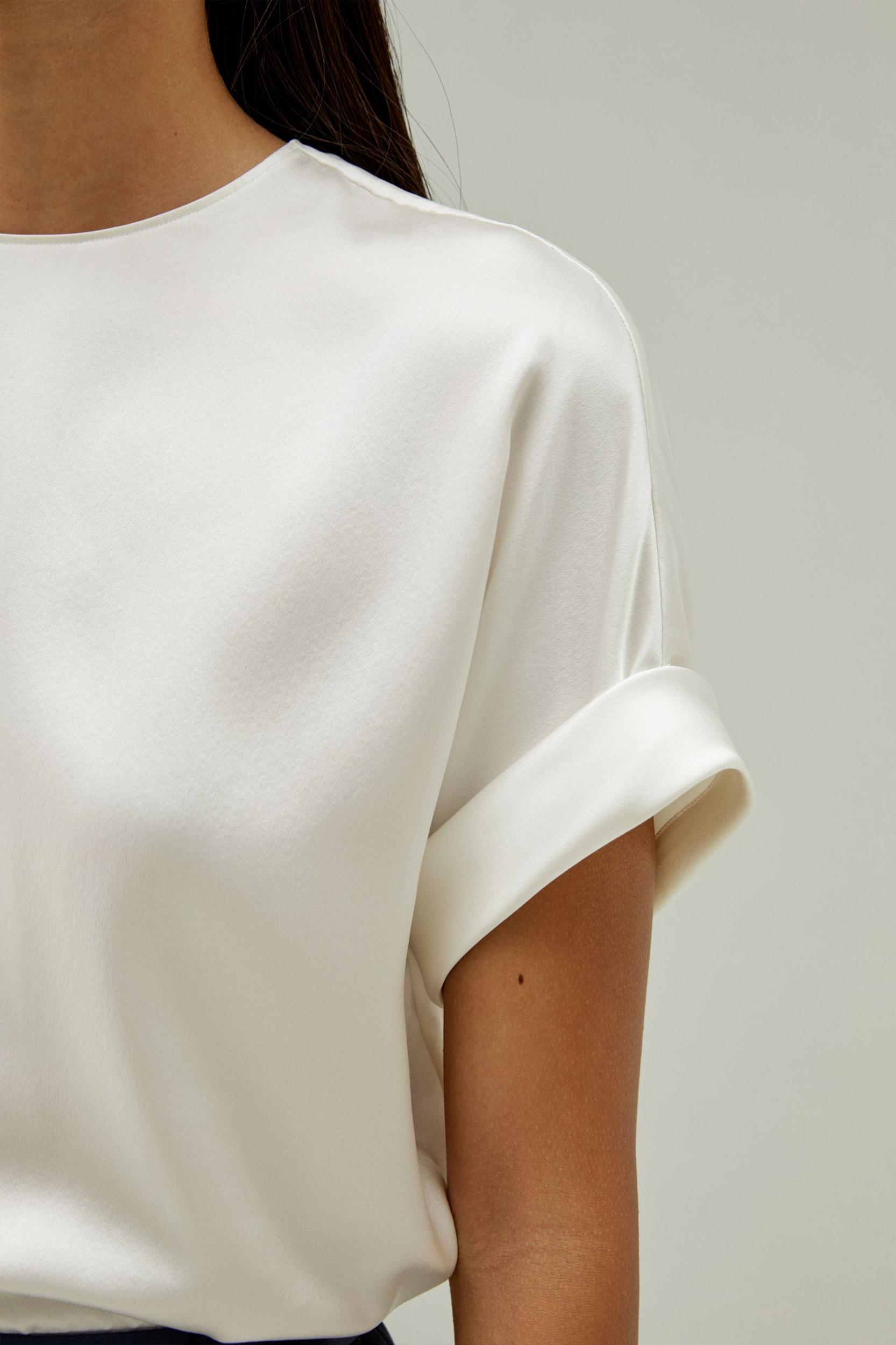 LILYSILK T Shirt Silk - Womens - Navy Blue 100 Silk - Organic Oversized Tops XS Product Image