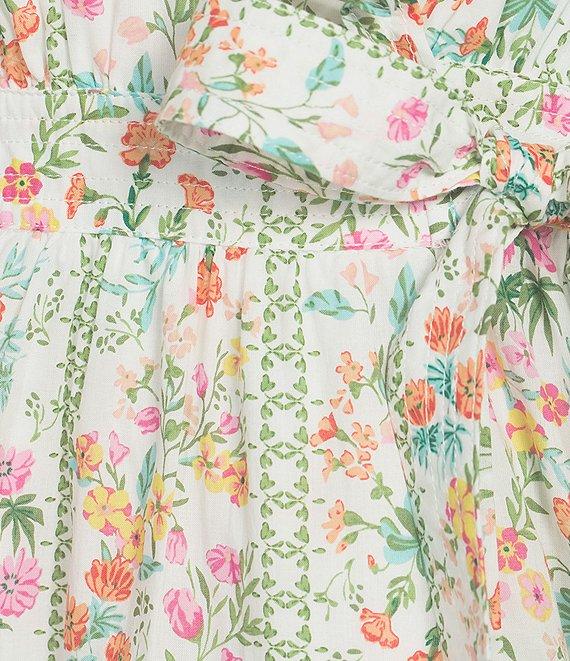 J.Marie Nora Floral Ruffle Wrap V-Neckline Belted A-Line Dress Product Image