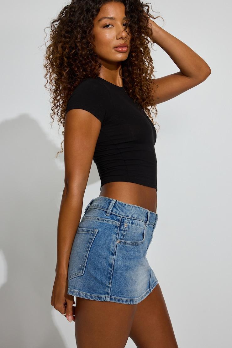 Denim Micro Skort Product Image