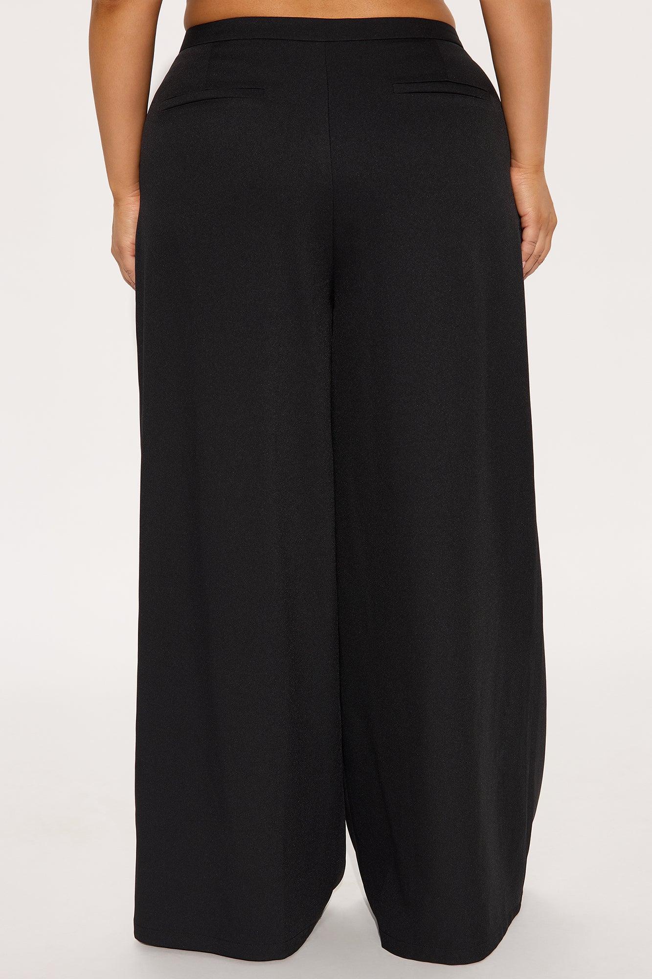 Mia Wide Leg Trouser Pant - Black Female Product Image