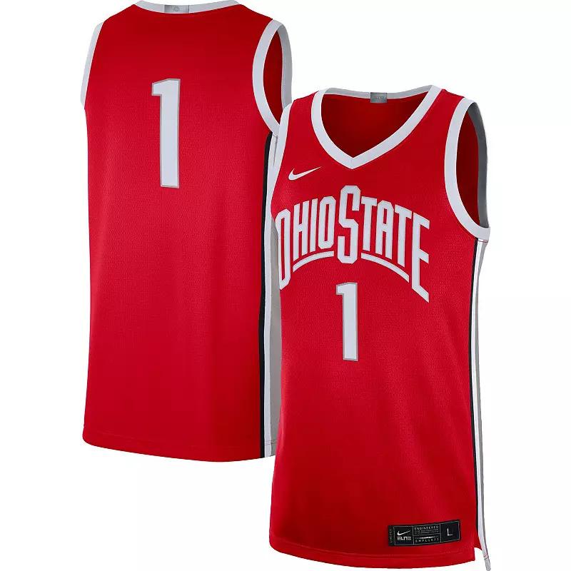 Men's Nike #1 Scarlet Ohio State Buckeyes Limited Basketball Jersey,  Product Image