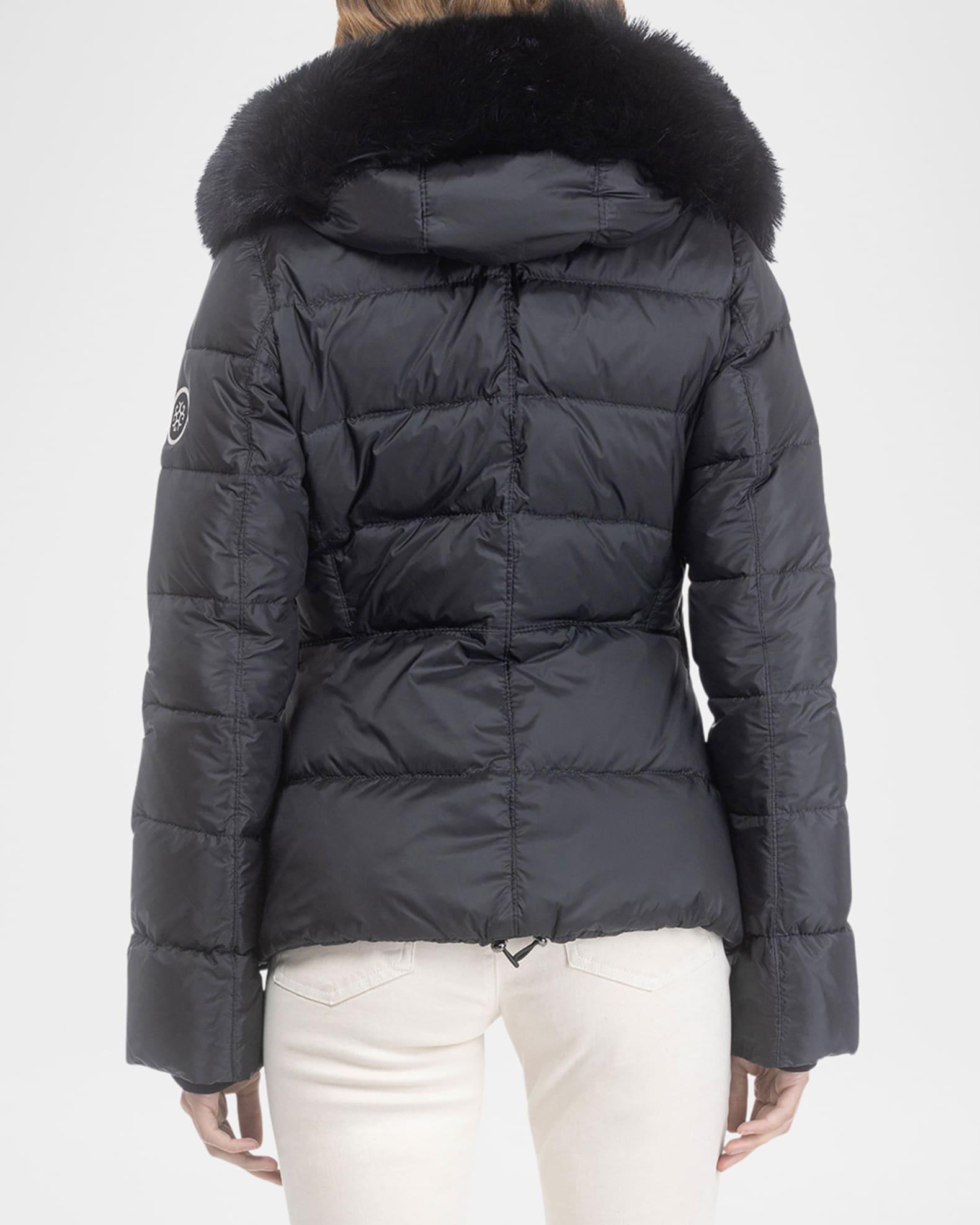 Short Down Apres-Ski Jacket with Detachable Toscana Lamb Hood Trim Product Image