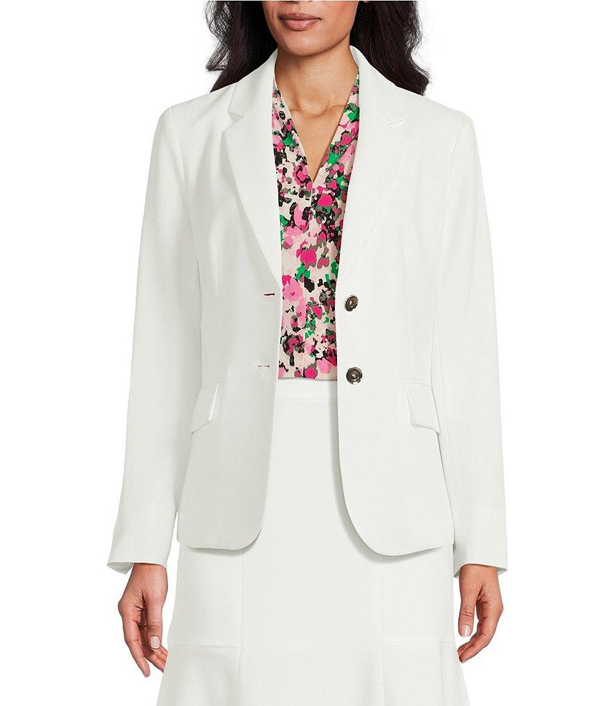 Kasper Stretch Crepe Notch Collar 2-Button Jacket Product Image