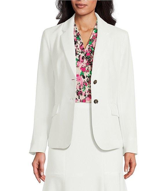Kasper Stretch Crepe Notch Collar 2-Button Jacket Product Image