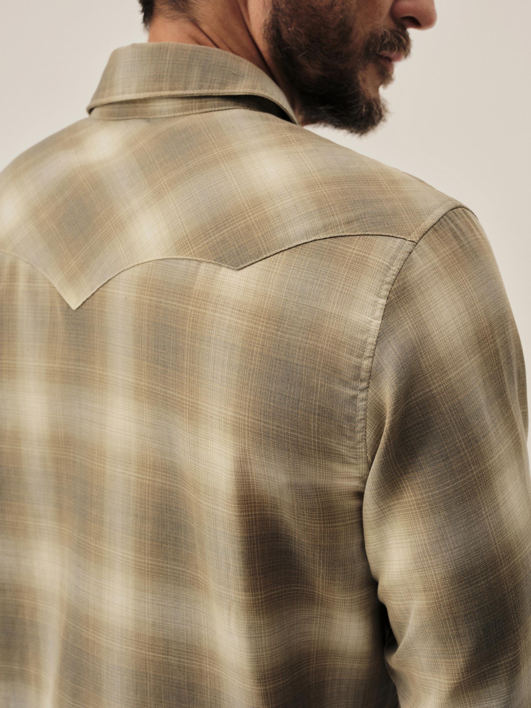 Sage Brush Shadow Plaid Palomino Western Shirt Product Image