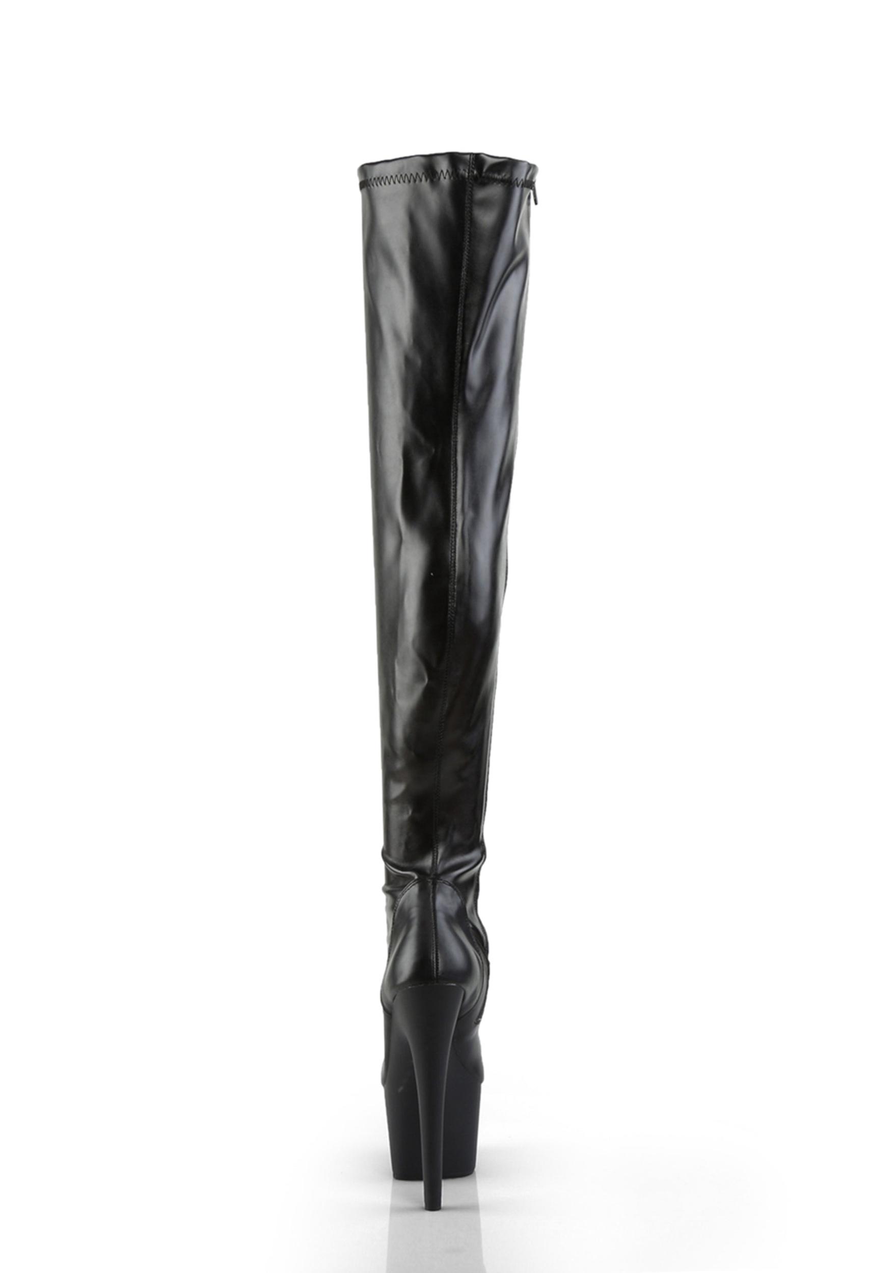 Pleaser Adore Platform Boots - Black PU Product Image