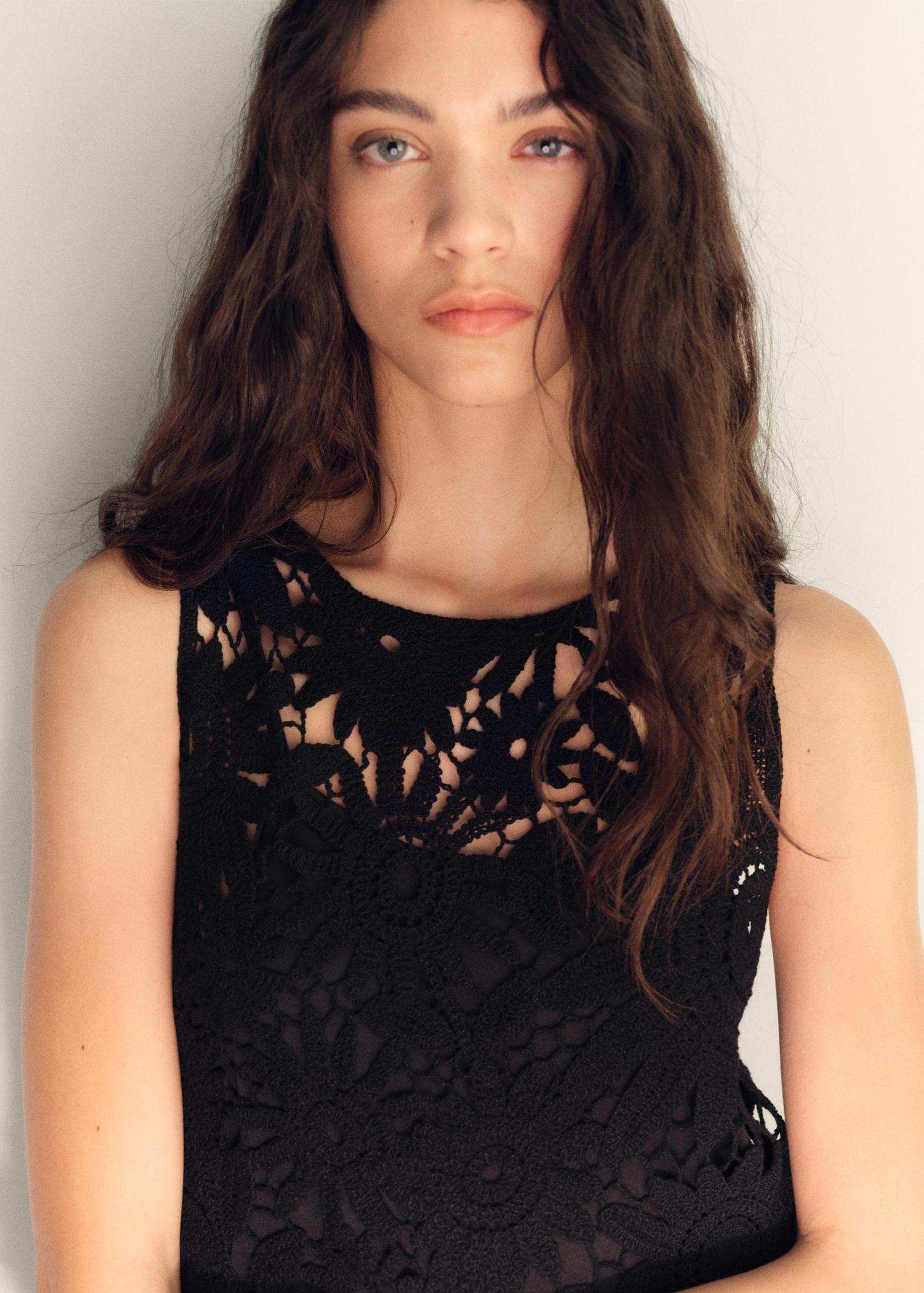 Crochet short dress - Women | MANGO USA Product Image