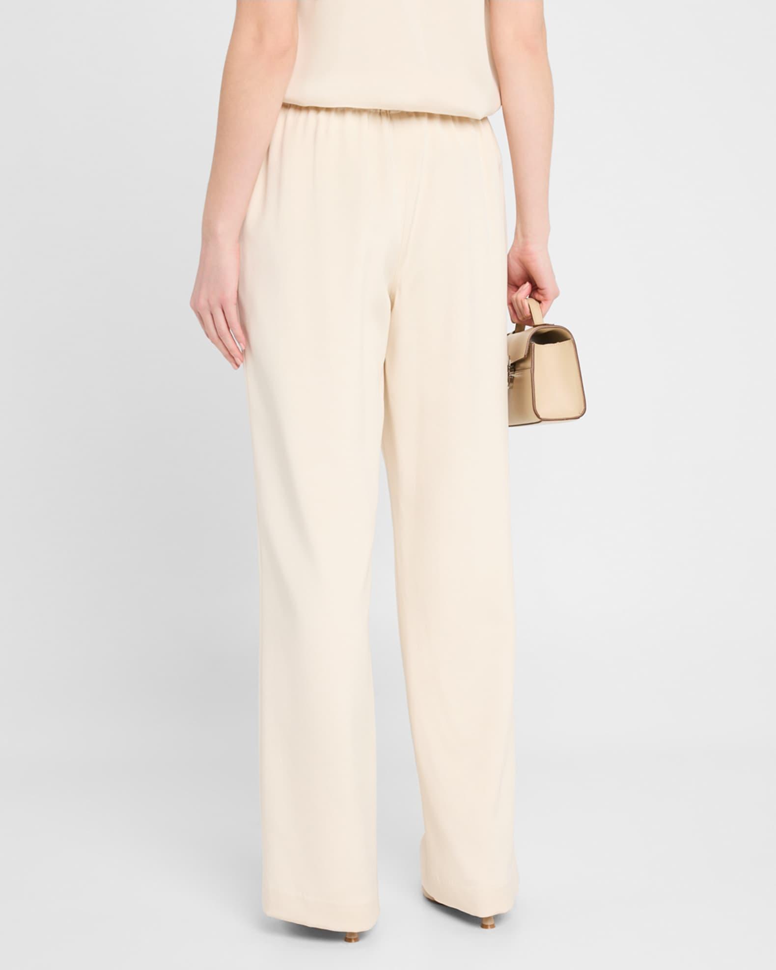 Perry Wide-Leg Stretch Silk Pants Product Image