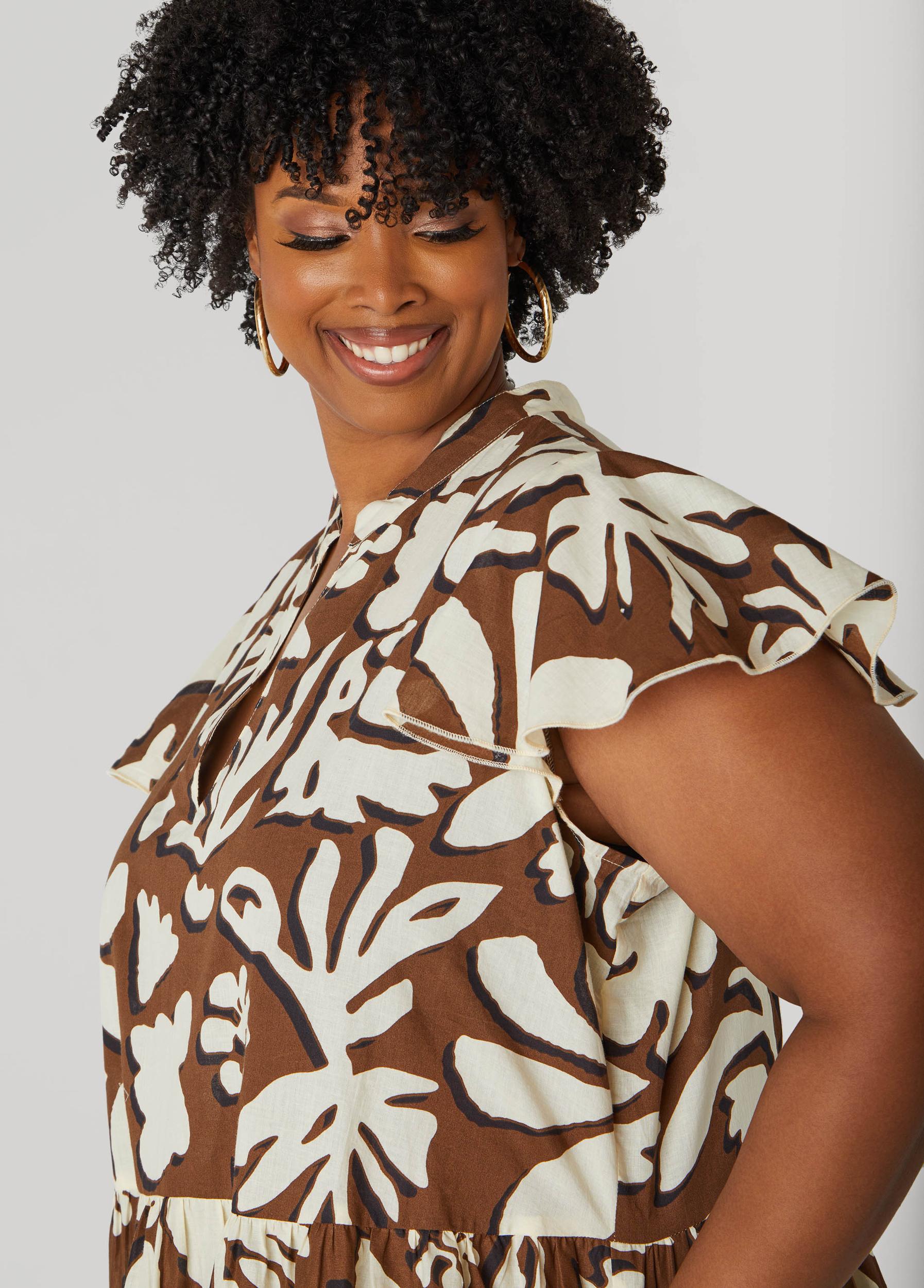 Floral Cotton Babydoll Dress Product Image