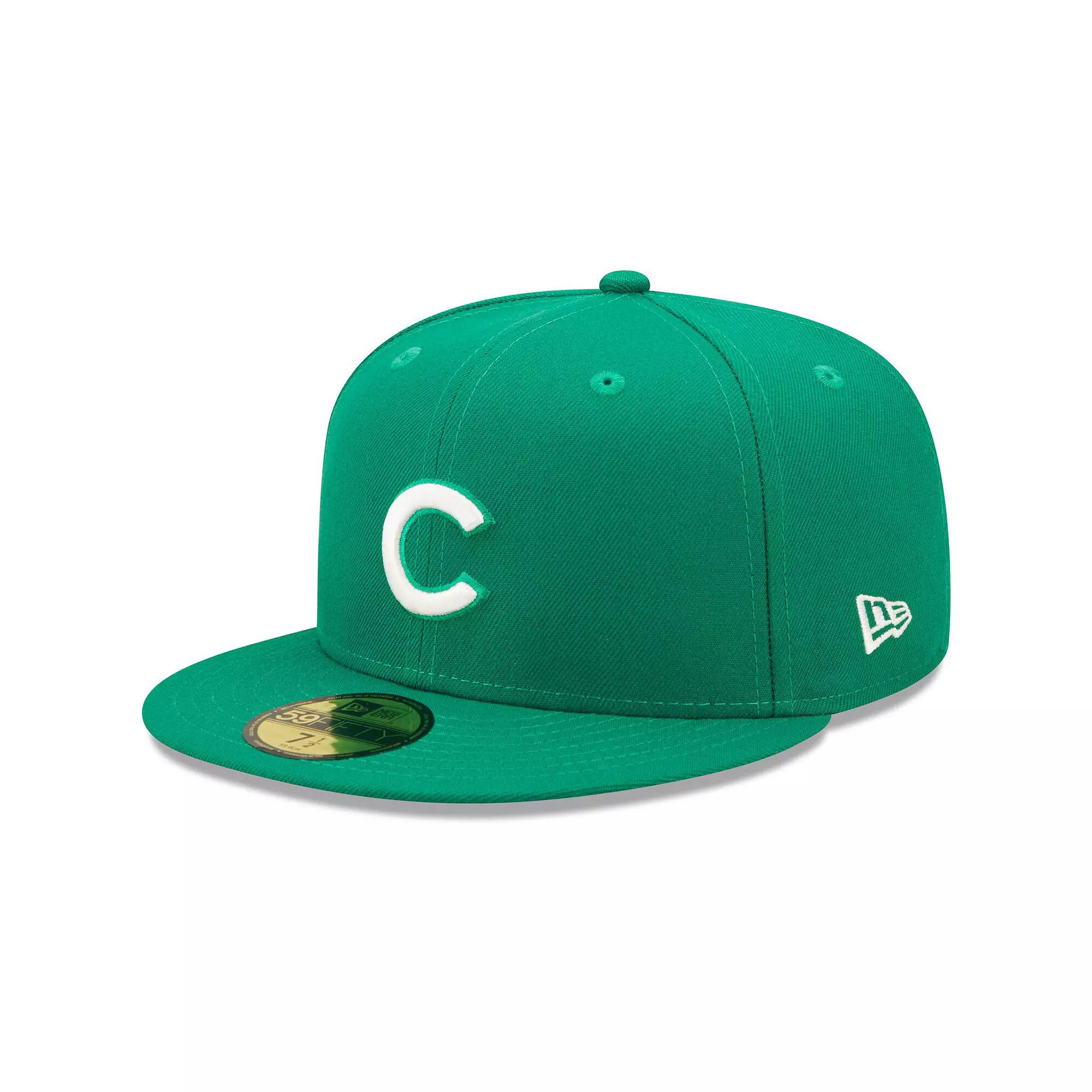 Men's New Era Kelly Green Chicago Cubs Logo White 59FIFTY Fitted Hat,  Product Image