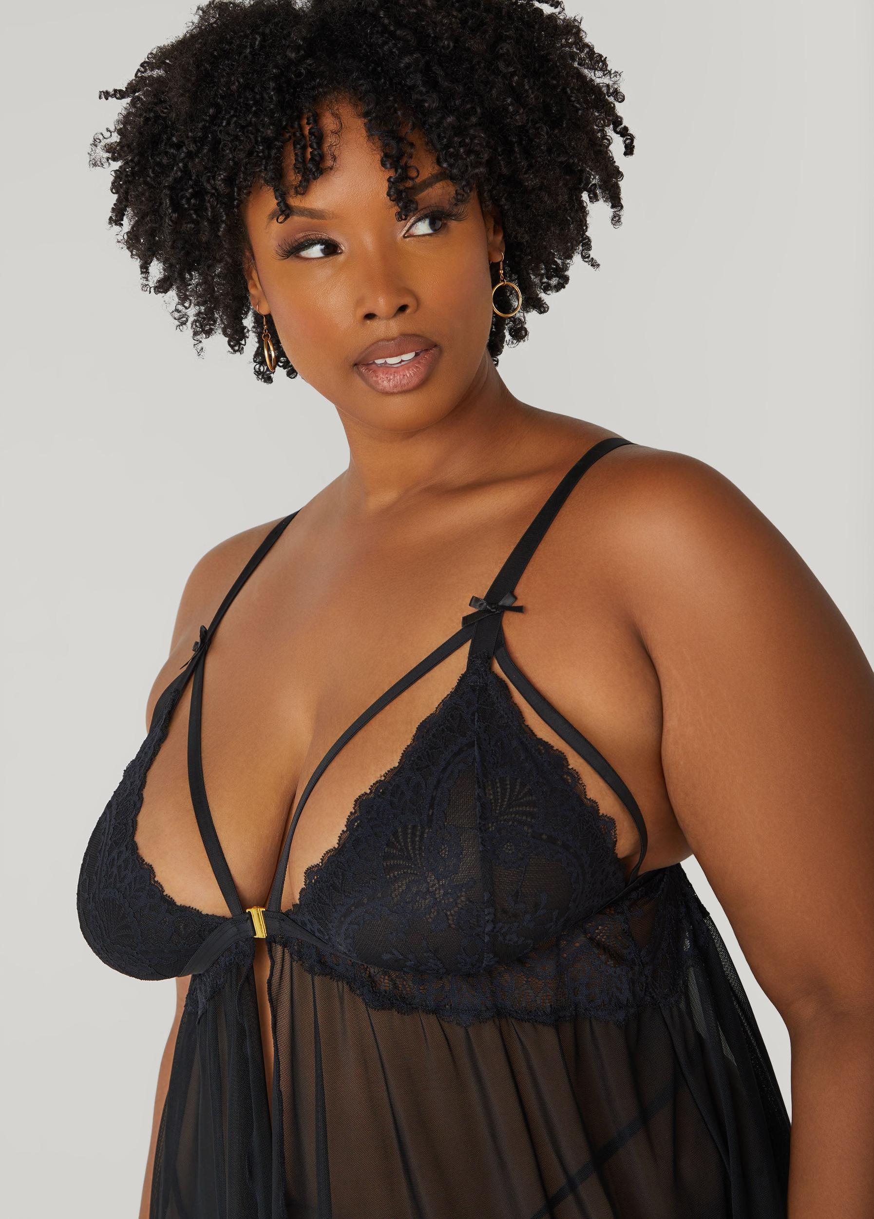 Mesh And Lace Babydoll Set Product Image