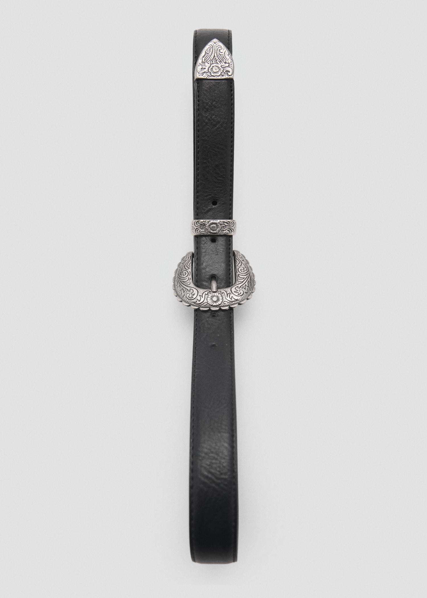 Embossed buckle belt - Women | MANGO USA Product Image