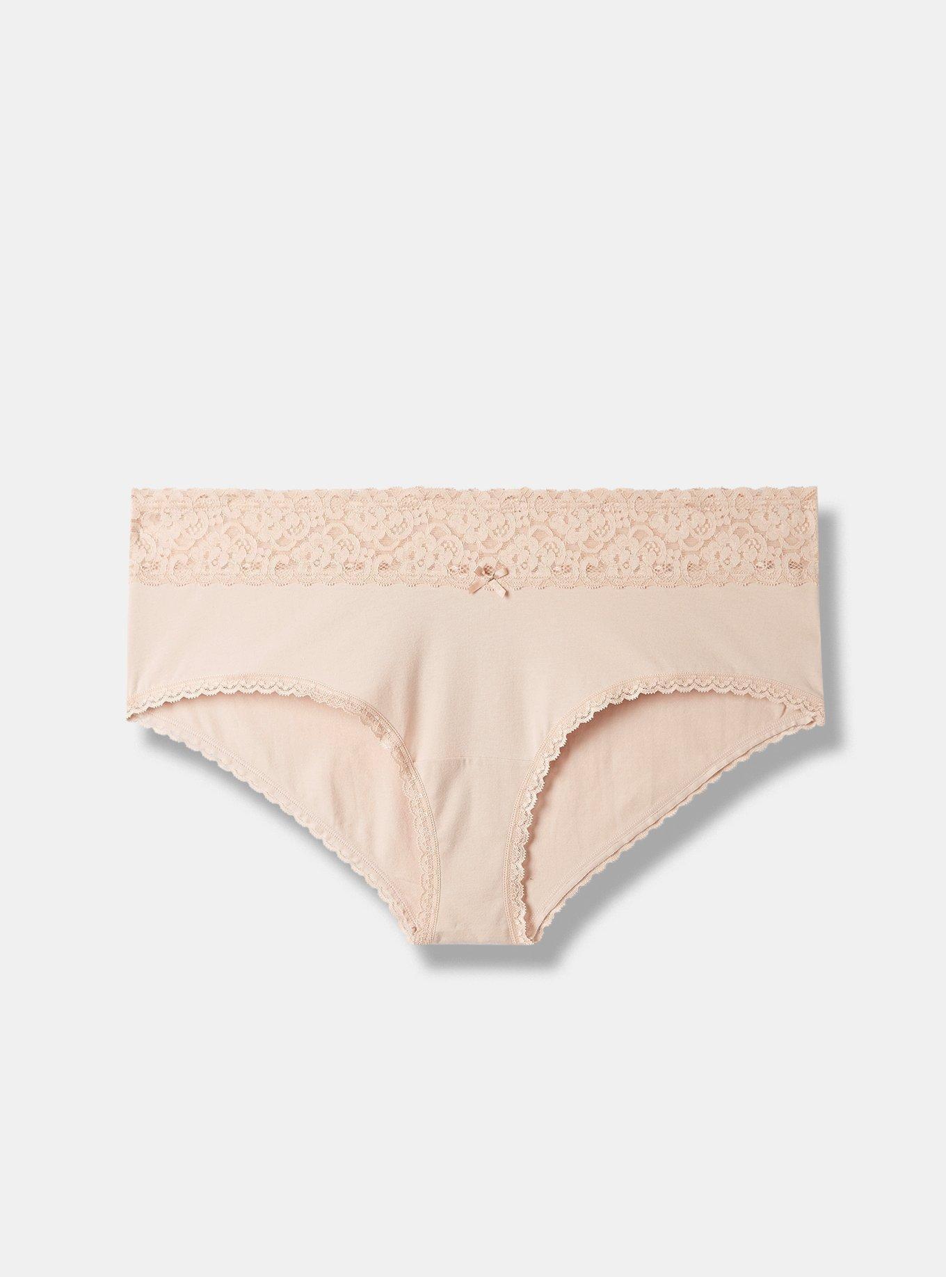 Cotton Mid-Rise Lace Trim Cheeky Panty Product Image