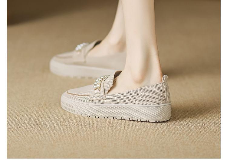 Faux Pearl Platform Slip-Ons Product Image