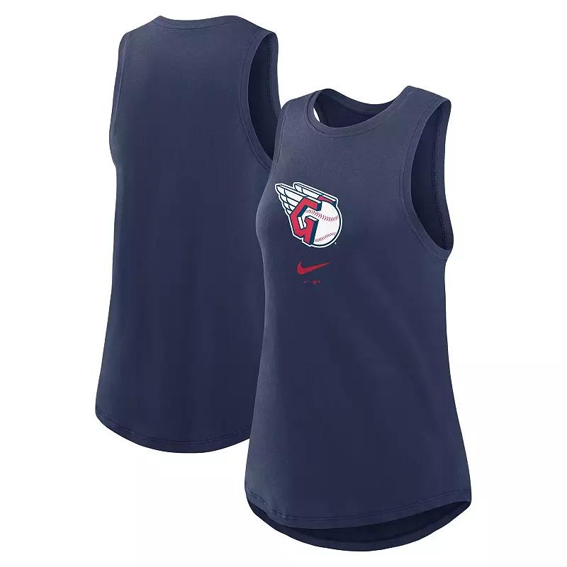 Women's Nike Navy Cleveland Guardians Legacy Icon High Neck Performance Tank Top,  Product Image