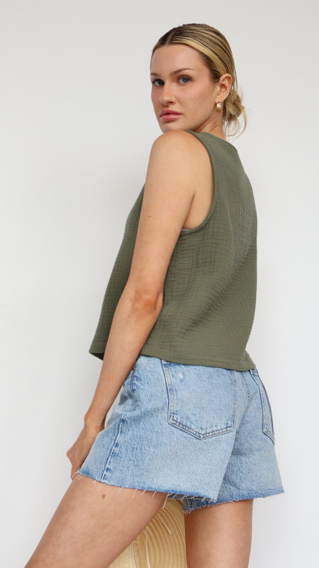 Emerson Round Neck Sleeveless Top Product Image