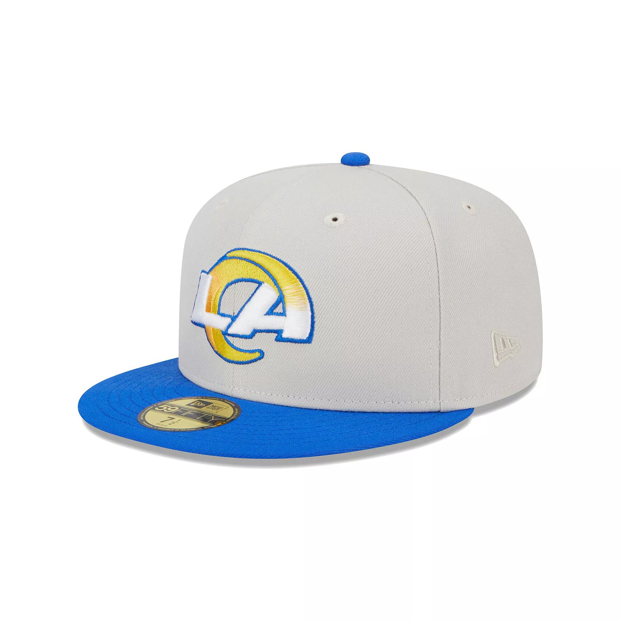 Men's New Era Khaki/Royal Los Angeles Rams Super Bowl Champions Patch 59FIFTY Fitted Hat,  Product Image