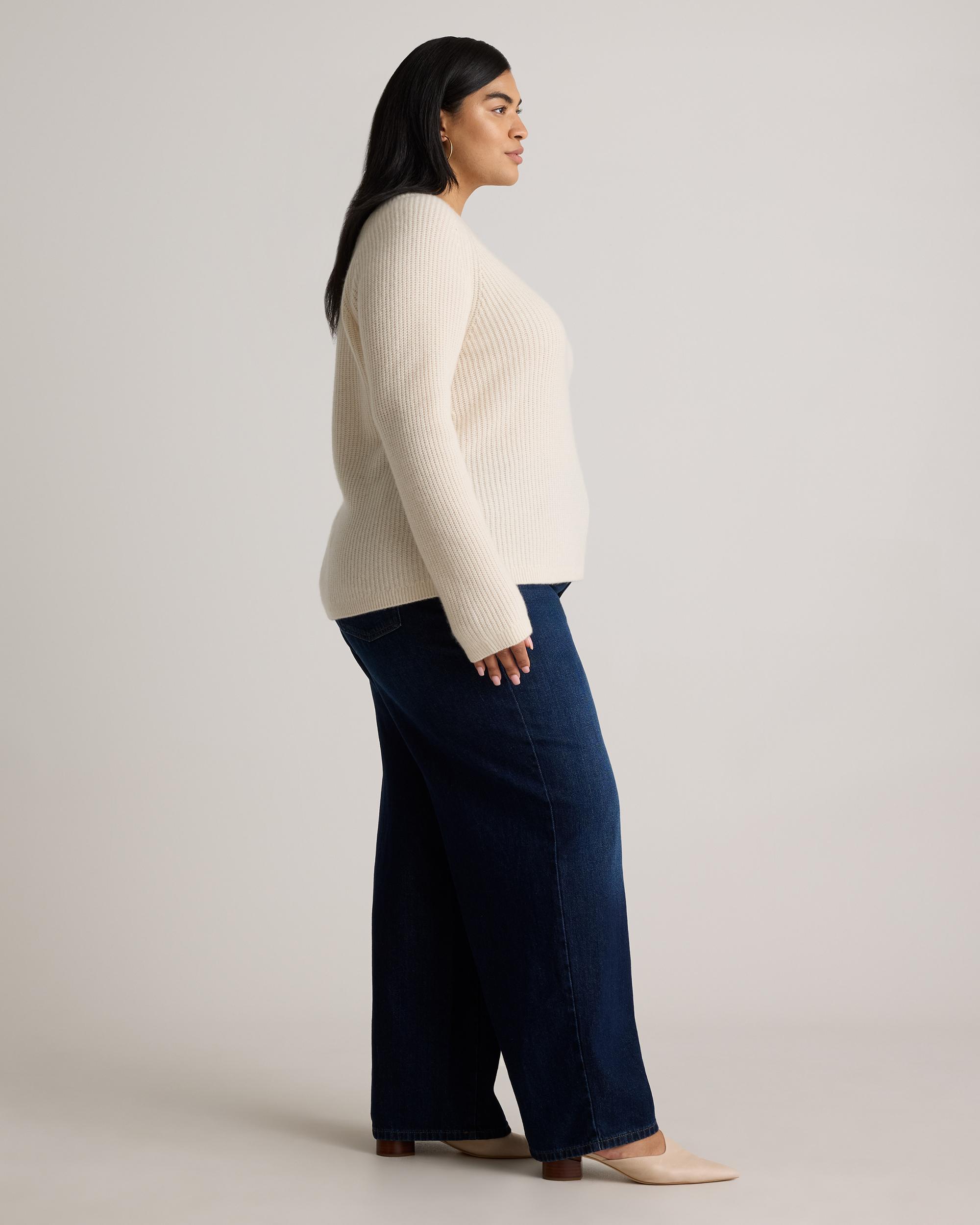 Quince | Women's Mongolian Cashmere Fisherman Crewneck Sweater Product Image