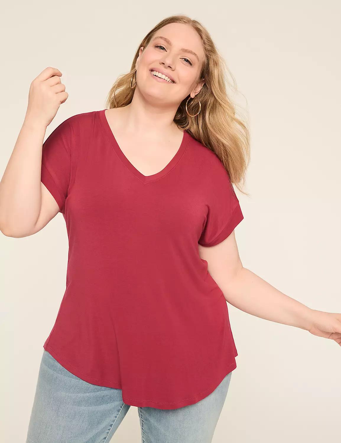 DreamFeel V-Neck Dolman-Sleeve Tee Product Image