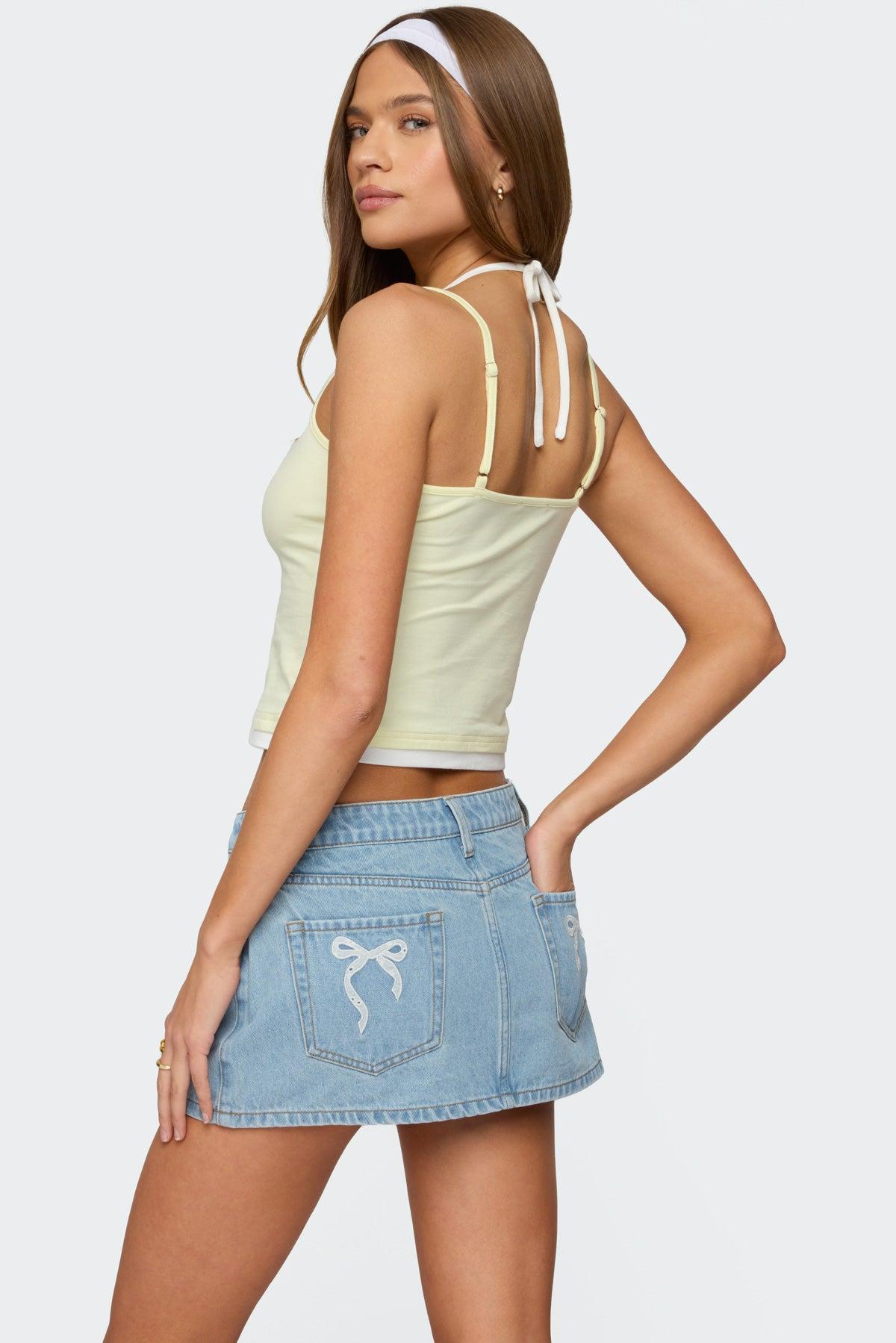 Roya Layered Halter Tank Top Product Image