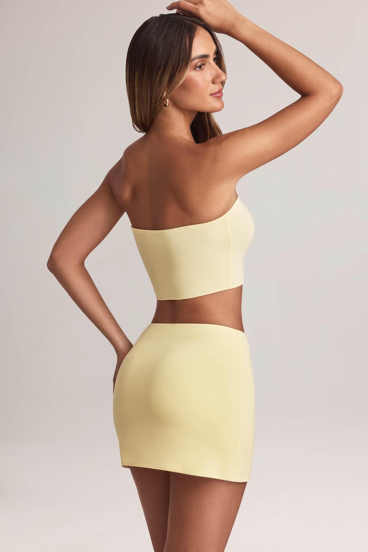 Modal Mid-Rise A-Line Mini Skirt in Lemon Sherbet Product Image