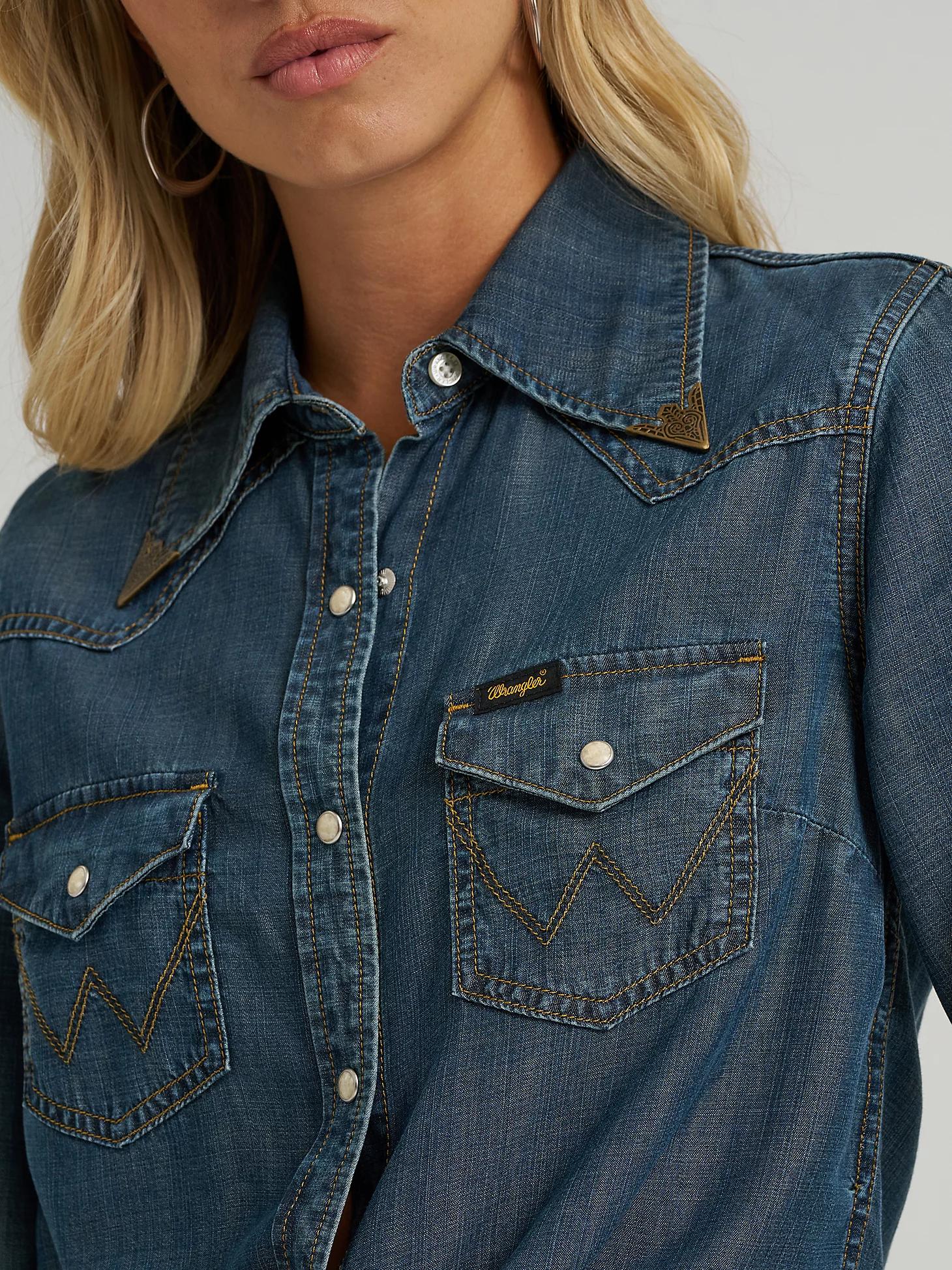 Wrangler x Lainey Wilson Tie Front Denim Shirt | Women's TOPS | Wrangler® Product Image