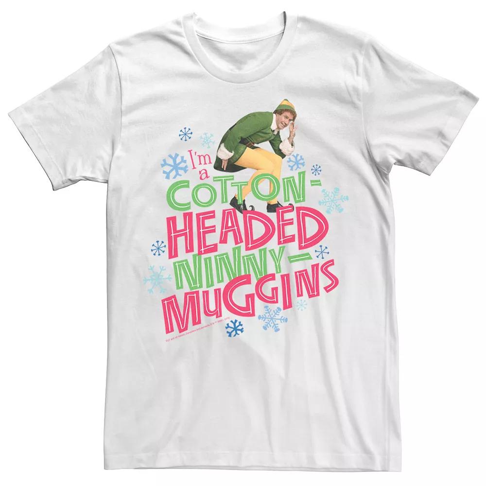 Men's Elf Buddy Cotton Headed Ninny Muggins Large Text Tee,  Product Image