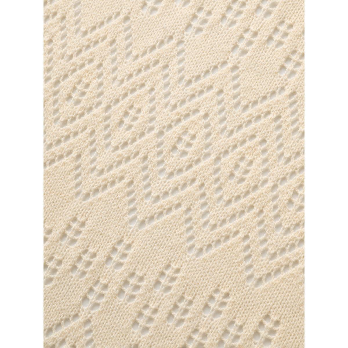 Plus Size Kimono Collar Cut Out Tassel Trim Cardigan Apricot Women Beach Loose Half Sleeve Vacation Cardigans BloomChic 22-24/3X Product Image