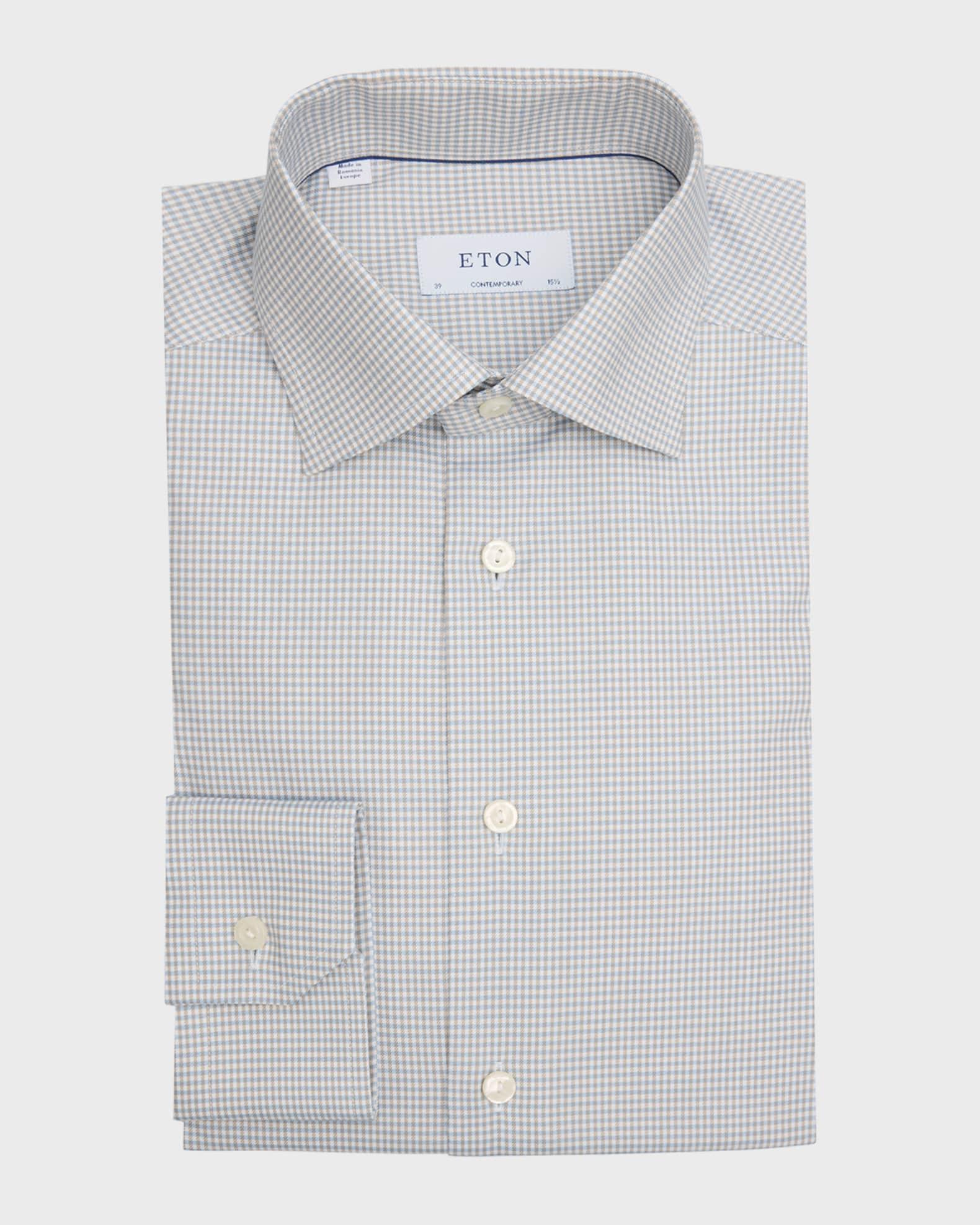 Men's Signature Micro-Check Contemporary-Fit Dress Shirt Product Image