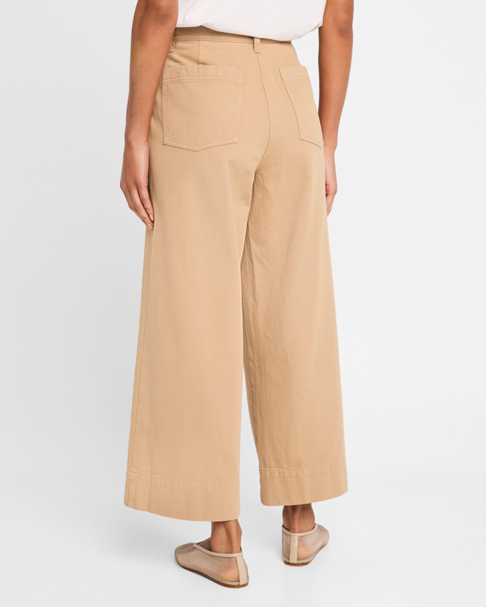 Cropped Wide-Leg Organic Cotton Pants Product Image
