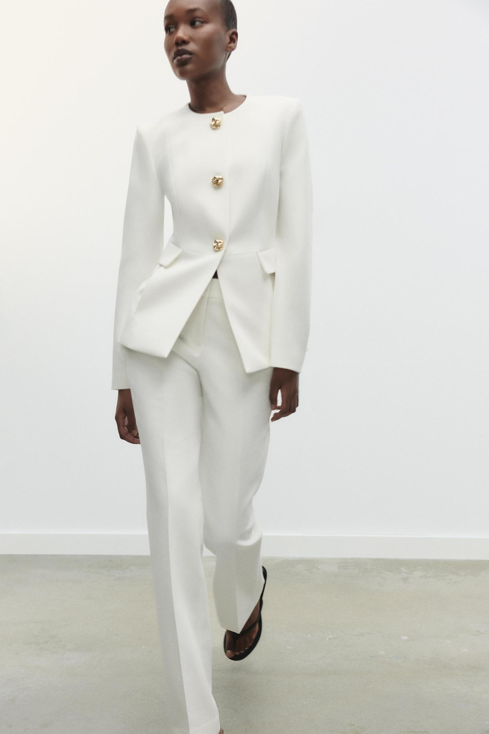 HIGH-WAISTED STRAIGHT LEG PANTS Product Image