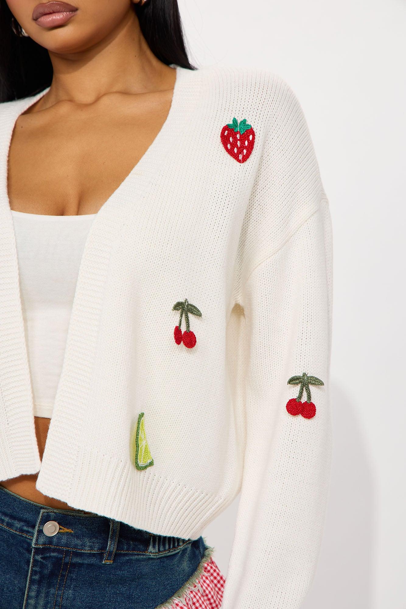Fruitful Moments Cardigan - Ivory/combo Product Image