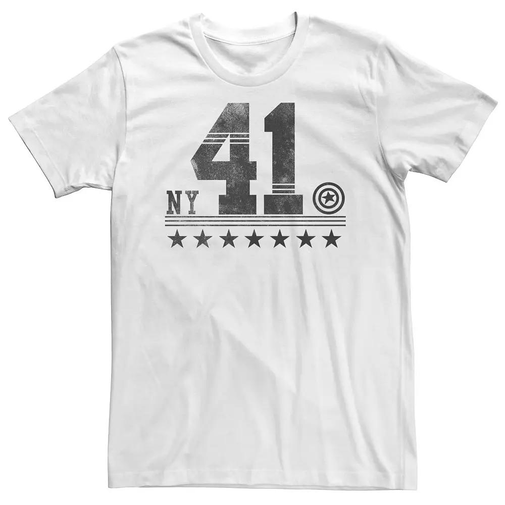 Big & Tall Marvel New York '41 Captain America Line Of Stars Poster Tee, Men's, Size: 4XL, White Product Image