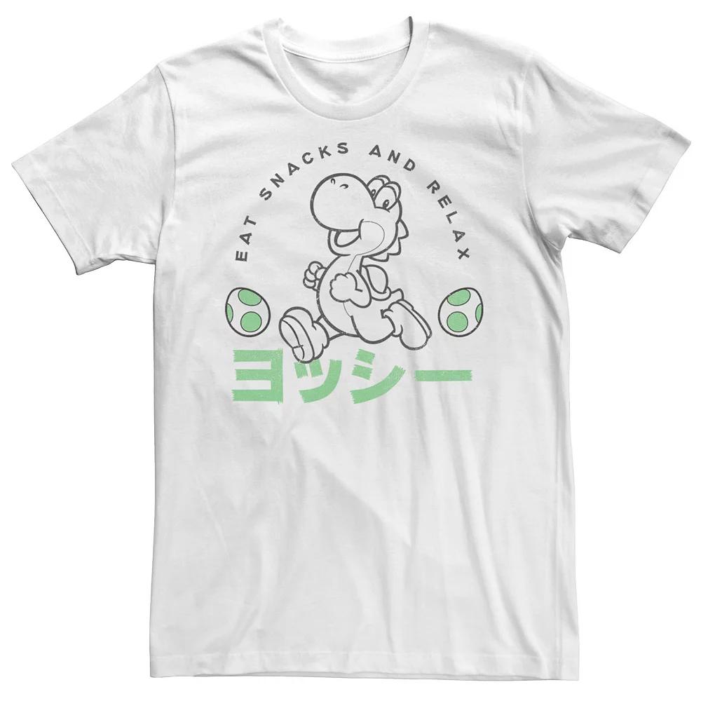Men's Nintendo Super Mario Yoshi Eat Snacks And Relax Kanji Graphic Tee,  Product Image